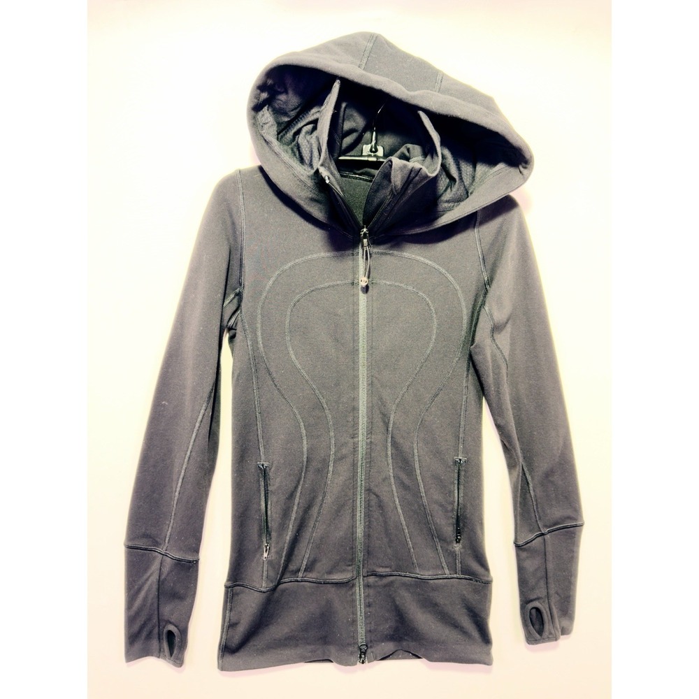 Lululemon‎ Hooded Define Jacket Womens Size 2 Black Full Zip Thumbholes Luon
